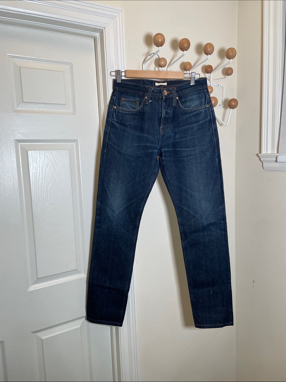 Unbranded Brand Slim Tapered Leg Selvege Denim Jeans Jeans 31x30